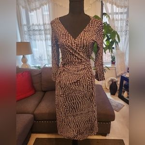 Giraffe print wrap dress